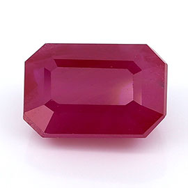 2.03 ct Emerald Cut Ruby : Rich Red