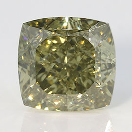 1.01 ct Cushion Cut Natural Diamond : Dark Gray Yellowish Green / SI1