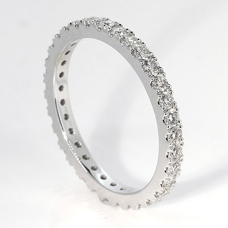 18K White Gold Band : 1.15 cttw Diamonds