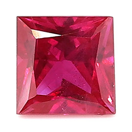 0.31 ct Princess Cut Ruby : Pigeon Blood Red