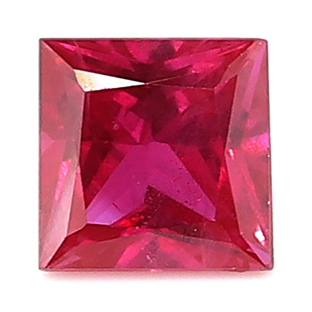 0.31 ct Princess Cut Ruby : Pigeon Blood Red