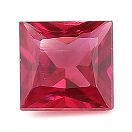 0.24 ct Pigeon Blood Red Princess Cut Natural Ruby