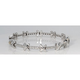 14K White Gold Tennis Bracelet : 0.50 cttw Diamonds