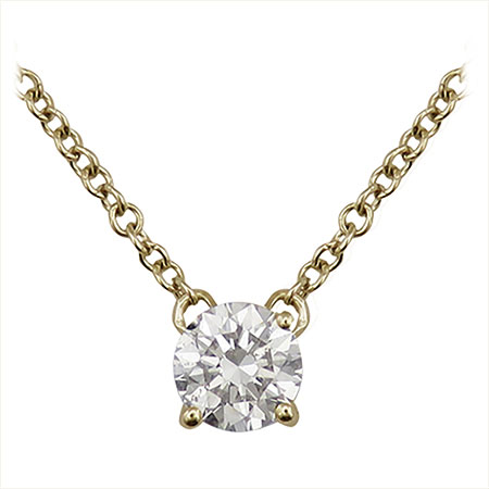 14K Yellow Gold Solitaire Pendant : 0.40 cttw Diamond