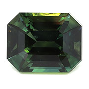 2.22 ct Bluish Green Emerald Cut Natural Green Sapphire