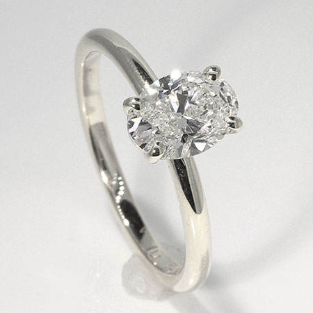 14K White Gold Solitaire Ring : 1.00 ct Diamond