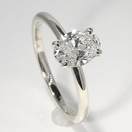 14K White Gold Solitaire Ring : 1.00 ct Diamond