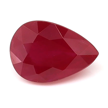 0.62 ct Pear Shape Natural Ruby : Rich Red