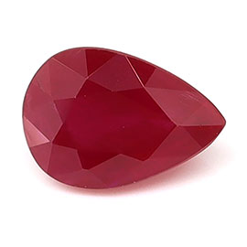 0.62 ct Pear Shape Natural Ruby : Rich Red