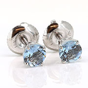 14K White Gold 0.60cttw Aquamarine Earrings