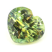 1.00 ct Yellowish Green Heart Shape Natural Green Sapphire