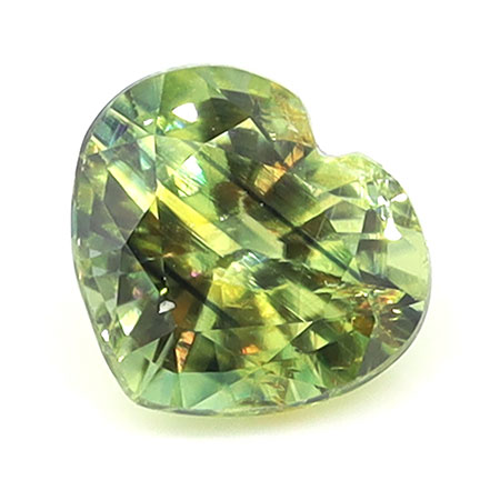 1.00 ct Heart Shape Natural Green Sapphire : Yellowish Green