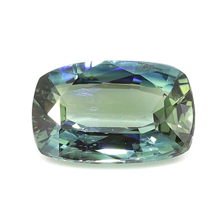1.00 ct Cushion Cut Natural Green Sapphire : Bluish Green - Teal