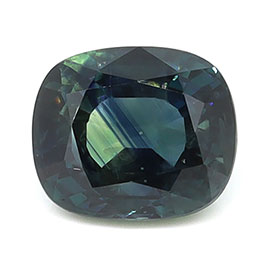 1.65 ct Cushion Cut Natural Green Sapphire : Bluish Green - Teal
