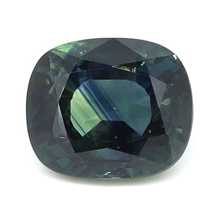 1.65 ct Cushion Cut Natural Green Sapphire : Bluish Green - Teal