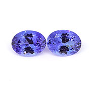 2.46 cttw Violet Blue Pair of Oval Natural Tanzanites