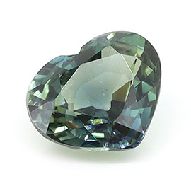 0.98 ct Heart Shape Natural Green Sapphire : Bluish Green - Teal