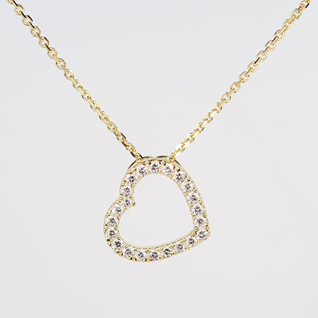 14K Yellow Gold Heart Pendant : 0.21 cttw Diamonds