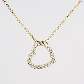 14K Yellow Gold Heart Pendant : 0.21 cttw Diamonds