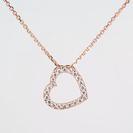 14K Rose Gold Heart Pendant : 0.21 cttw Diamonds