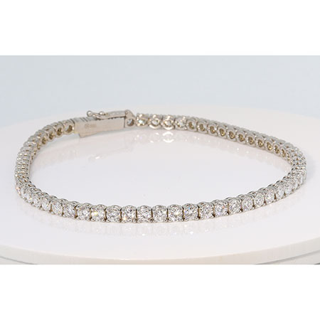 14K White Gold Tennis Bracelet : 5.00 cttw Lab Grown Diamonds