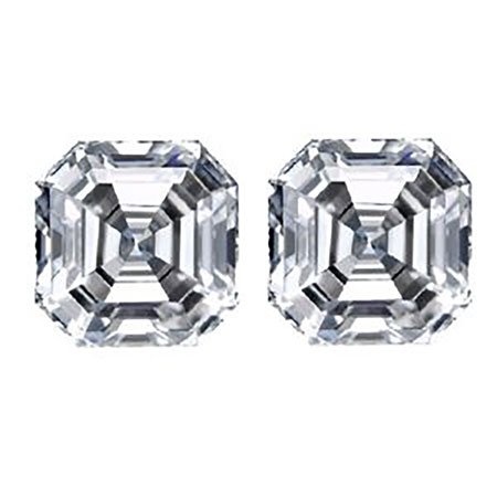 0.22 cttw Pair of Asscher Cut Natural Diamonds : D-F/VVS