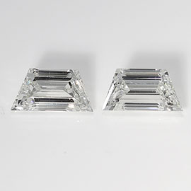 0.63 cttw Pair of Trapezoid Natural Diamonds : H / VS2