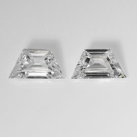 0.53 cttw Pair of Trapezoid Natural Diamonds : E / VS2