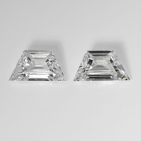 0.53 cttw Pair of Trapezoid Natural Diamonds : E / VS2