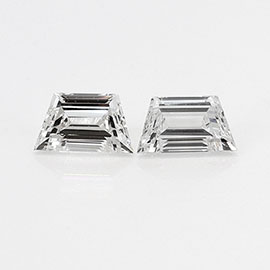 0.47 cttw Pair of Trapezoid Step Cut Natural Diamonds : G / VS1