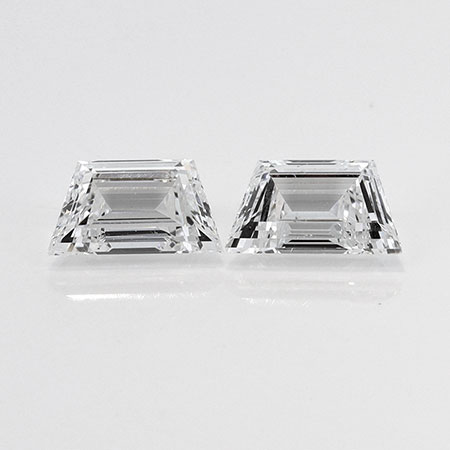 1.23 cttw Pair of Trapezoid Natural Diamonds : E / VS2