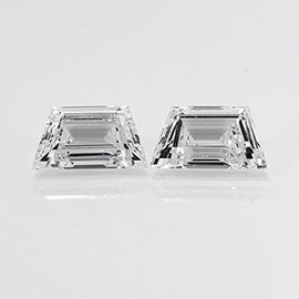 1.23 cttw Pair of Trapezoid Natural Diamonds : E / VS2