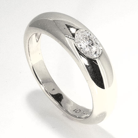14K White Gold Band : 0.35 ct Diamond