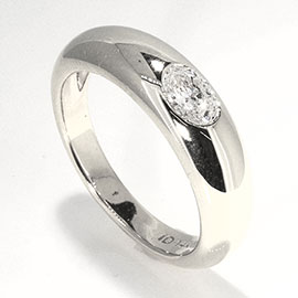 14K White Gold Band : 0.35 ct Diamond