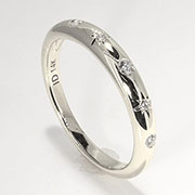 14K White Gold 0.10ct Diamond Band