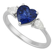 18K White Gold 1.50cttw Sapphire & Diamond Ring