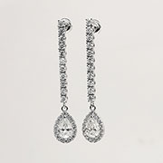 14K White Gold 2.70cttw Diamond Earrings