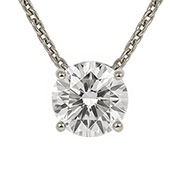 14K White Gold 1.00cttw Lab Grown Diamond Pendant