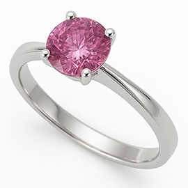 18K White Gold Solitaire Ring : 1.00 ct Sapphire