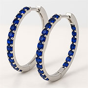 14K White Gold 1.90cttw Sapphire Earrings