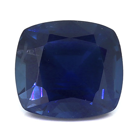 3.09 ct Cushion Cut Natural Blue Sapphire : Rich Blue