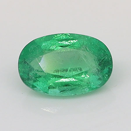 0.42 ct Oval Natural Emerald : Rich Grass Green