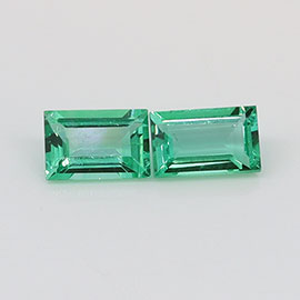 0.32 cttw Pair of Baguette Natural Emeralds : Fine Grass Green