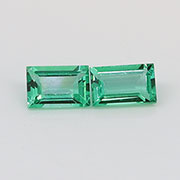 0.32 cttw Fine Grass Green Pair of Baguette Natural Emeralds