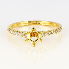 18K Yellow Gold Multi Stone Setting : 0.25 cttw Diamonds
