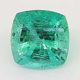 0.26 ct Cushion Cut Natural Emerald : Grass Green