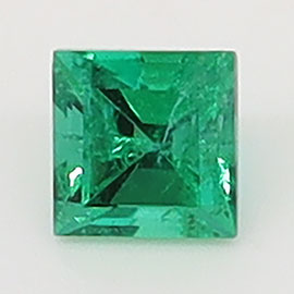 0.09 ct Princess Cut Natural Emerald : Rich Green