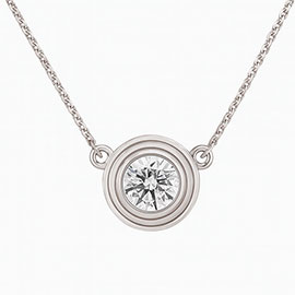 18K White Gold Solitaire Pendant : 0.40 cttw Diamond