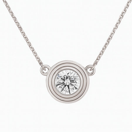 18K White Gold Solitaire Pendant : 0.40 cttw Diamond