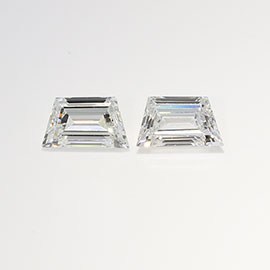 1.06 cttw Pair of Trapezoid Step Cut Natural Diamonds : F / VS1